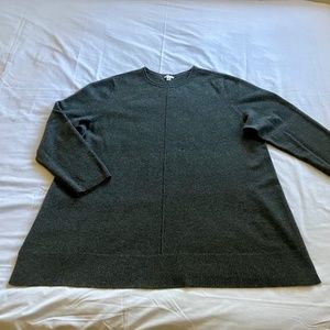 J.Jill 3X 100% Cashmere tunic Sweater Charcoal Grey